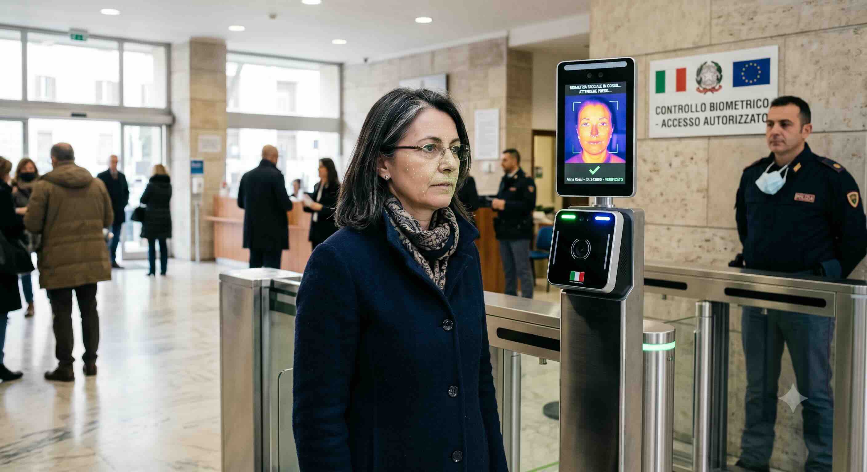 Controllo biometrico in un edificio pubblico
